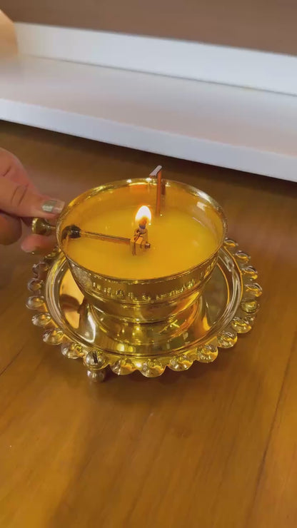 Akhand Diya & Glass Cover - 100% Pure Brass (पीतल) - BUY 1 GET 1 FREE - PACK of 2